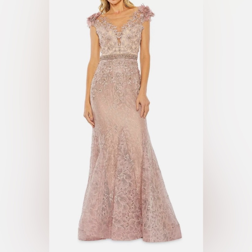 Mac Duggal embroidered trumpet gown